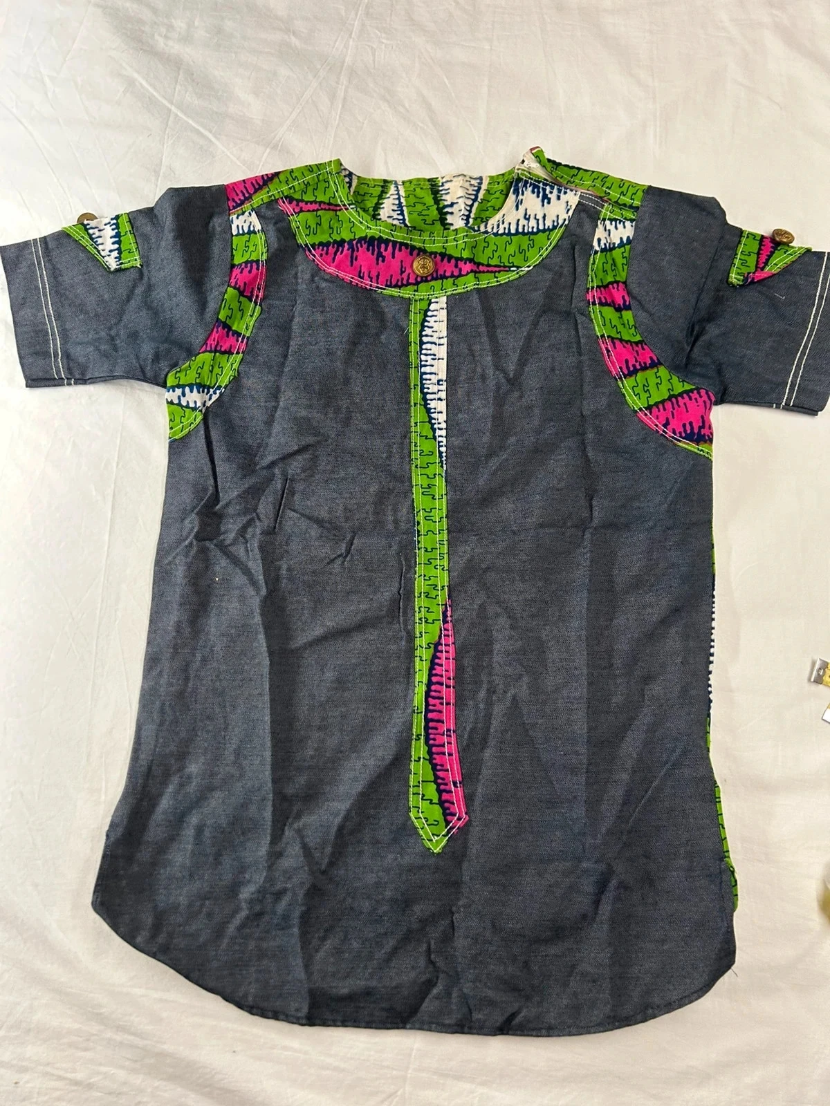 Vintange traditionele jurk met veelkleurige print – photo 2